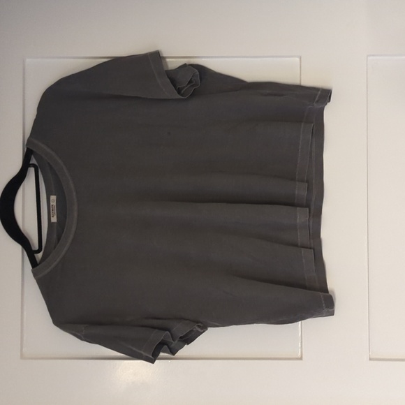 Buck Mason Tops - Buck Mason Prima Cropped T-shirt in Charcoal